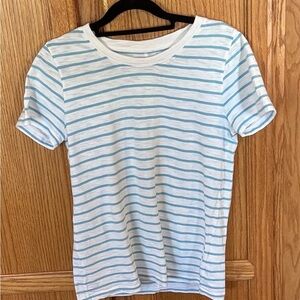 J.Crew Blue White Striped Girlfriend Tee Small